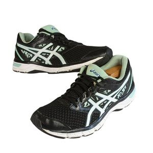 Asics Gel-Excite 4 Running Shoes Sz 11 Womens Black/Onyx/Mint Athletic T6E8N